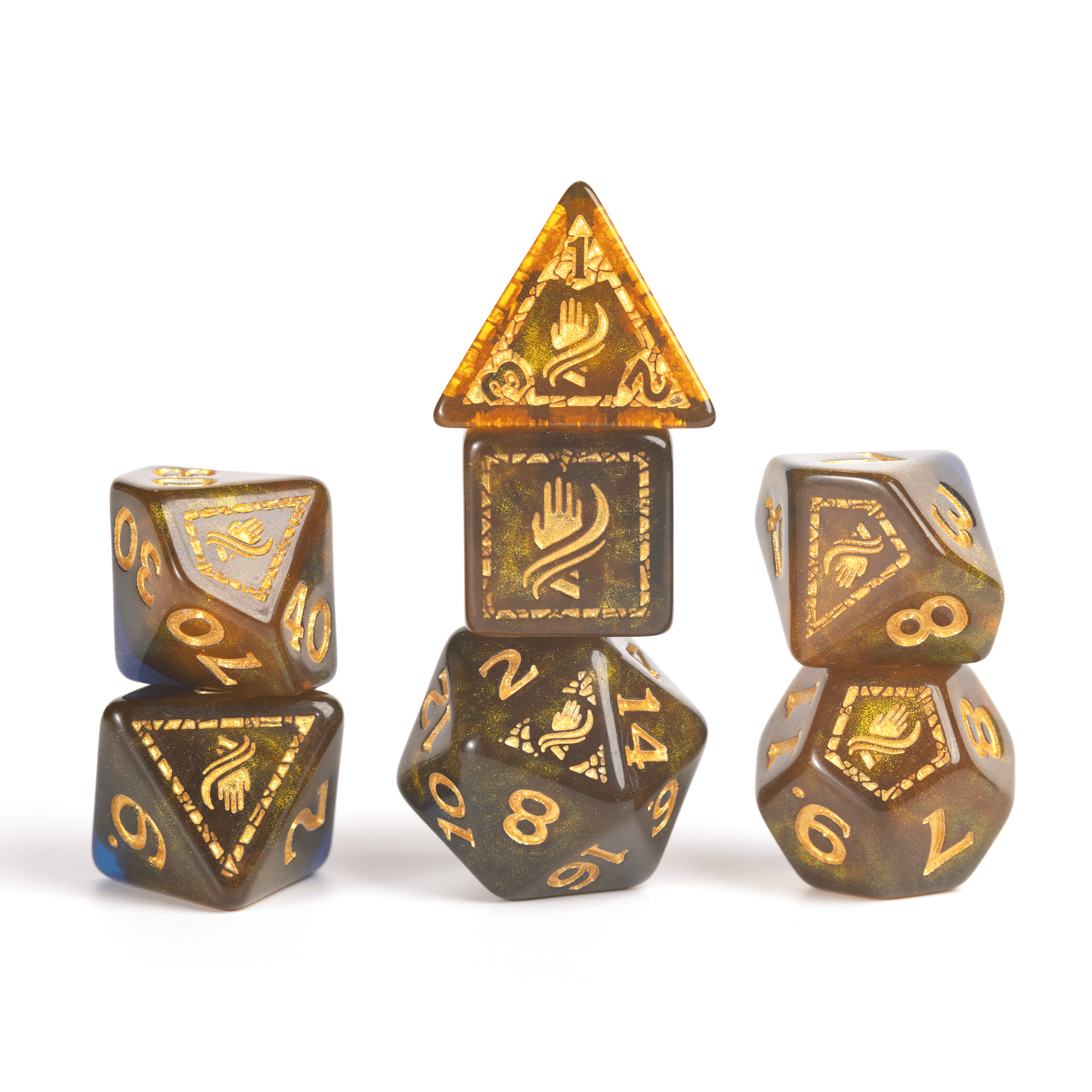 Sirius Dice D&D Adventure Dice Set Monk: Blue/ Gold image 0